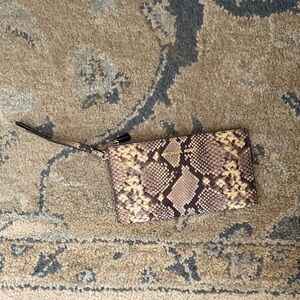 Michael Kors Beige and Brown Snake Print Wristlet